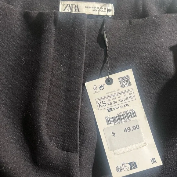 Zara Rhinestone Mini Skirt - Size XS - Black - Picture 4 of 9